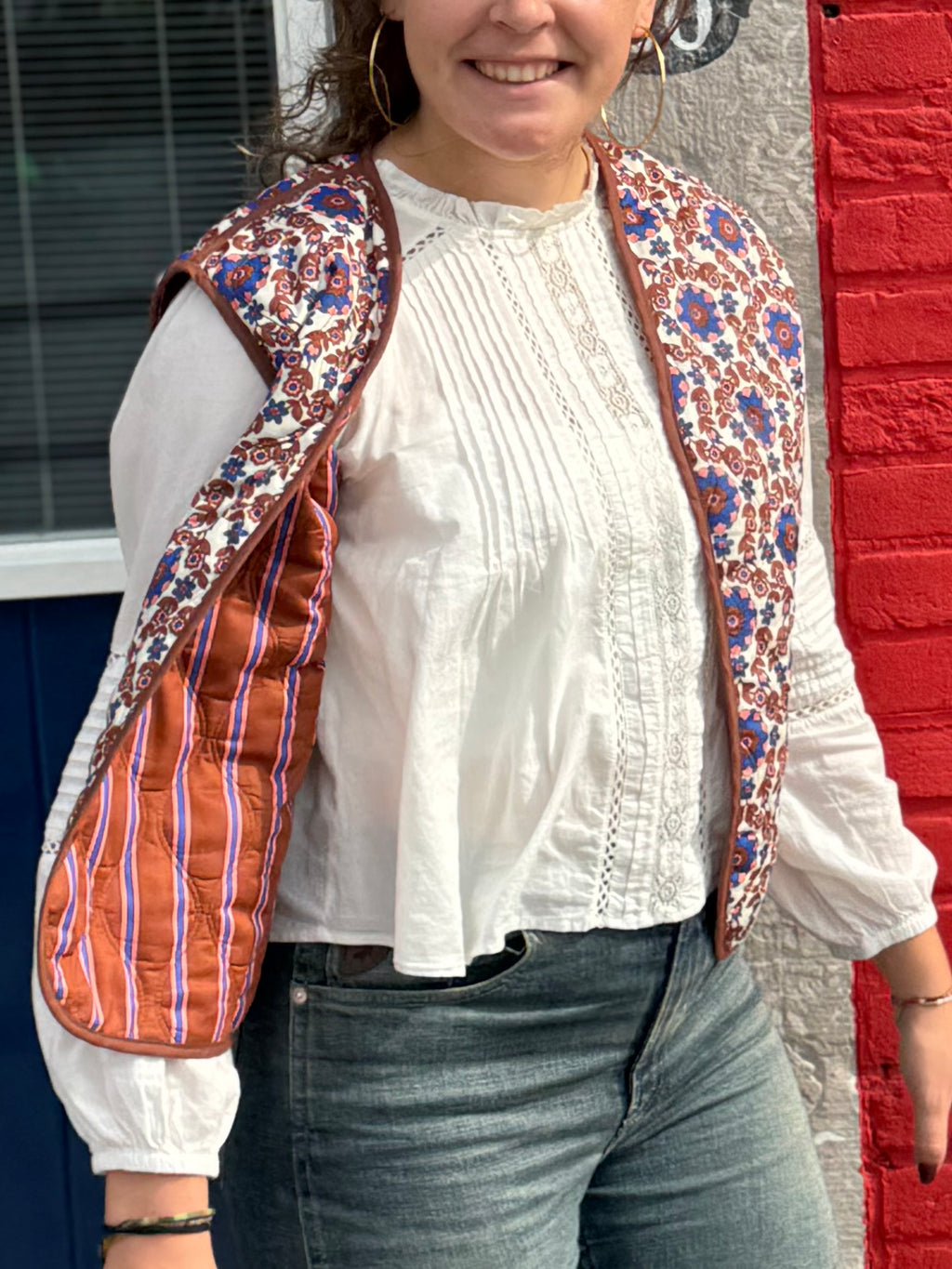 Reversible Gilet Fleur